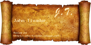 Jahn Tivadar névjegykártya