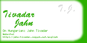 tivadar jahn business card